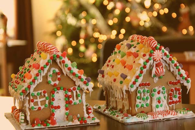 casas de pan de jengibre navideño