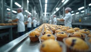 Bollería industrial en la fábrica