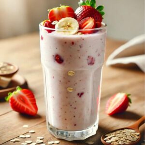 Batido de yogur con frutas y avena